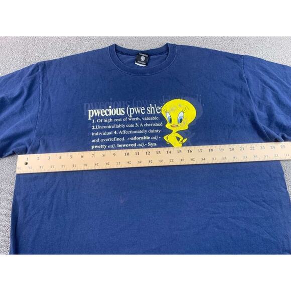 Vintage Warner Bros Studio Men’s 2XL Blue Tweety Bird Crewneck T Shirt USA Made - Picture 6 of 11